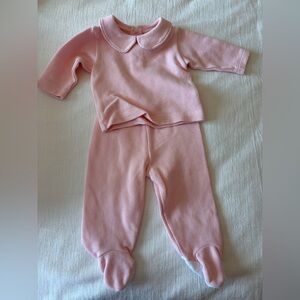 The Beaufort Bonnet Company Pale Pink Knit Peter Pan Matching Set